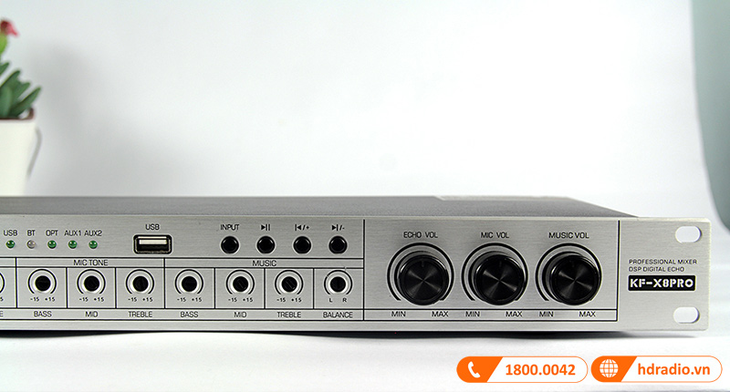 Vang cơ Kiwi KF X8 Pro, Bluetooth 4.0, DSP Digital Echo, Cổng Optical-5