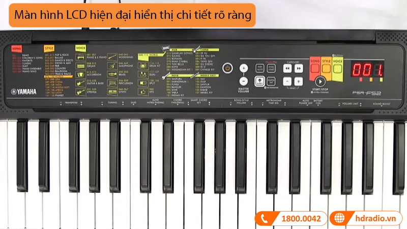 Đàn Organ Yamaha PSR F52, 61 Phím, 32 âm Polyphony, 136 âm sắc-13