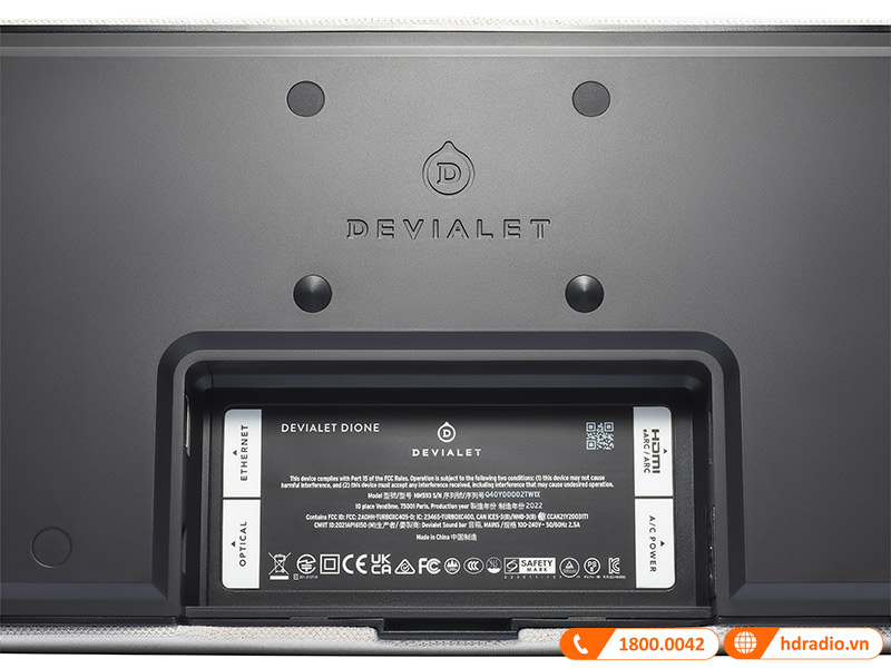 Loa soundbar Devialet Dione Opera de Paris mạ vàng, 950W, HDMI eARC, Optical, TOSLINK, AirPlay 2, Bluetooth 5.0, UPnP, Wifi-6