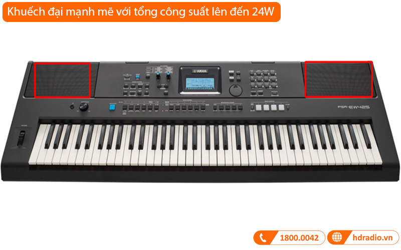 Đàn Organ Yamaha PSR EW425, 76 phím, 64 âm Polyphony, 820 âm sắc, AWM Stereo-5