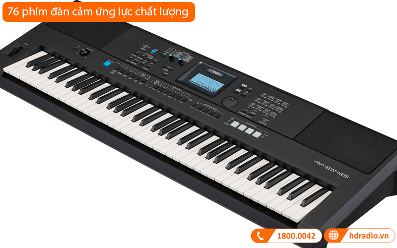 Đàn Organ Yamaha PSR EW425, 76 phím, 64 âm Polyphony, 820 âm sắc, AWM Stereo-6