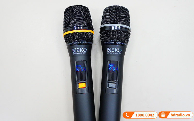 Loa Neko NK800, Bass 16.5cm, công Suất 120W, Pin 6-7h, Kèm 2 Tay Mic (có sẵn pin cho mic và có thể sạc lại)-9