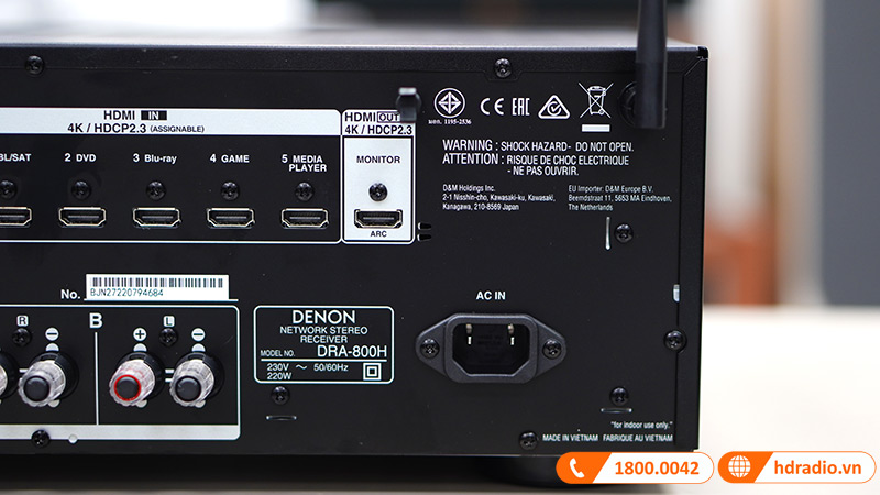 Amply Denon DRA-800H (2 Kênh, 100W/CH, HEOS, AirPlay 2, Bluetooth, WiFi, HDMI, Optical, Analog RCA)-19