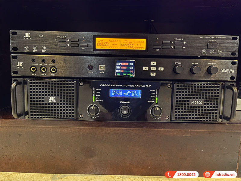 Dàn Karaoke Cao Cấp HDR68 ( Wharfedale Wh12 , Công suất, X6000 Plus, Micro JKaudio B9)-5