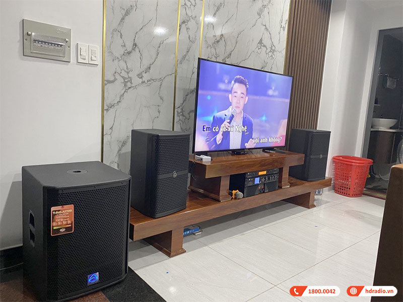 Dàn Karaoke Cao Cấp HDR43 (Wharfedale Wh10, Công suất, vang số, Micro K800, Sub)-1