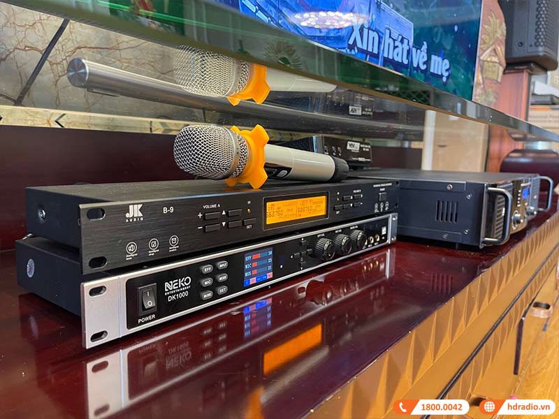Dàn Karaoke cao cấp HDR45 (Wharfedale Wh12, Công suất, Neko DK1000, Micro JKaudio B9)-6