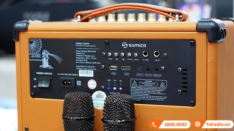 Loa Sumico MSP10 Bass 25,4 cm, Công suất 100W, 2 micro-12