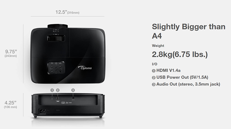 Máy chiếu Optoma HD28E, 3800 Ansi lumens, Full HD (1920 x 1080)-16