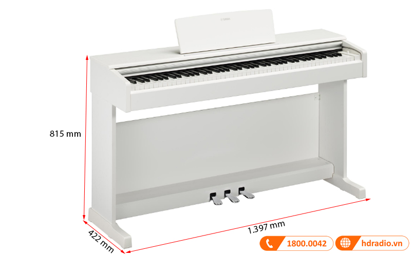 Đàn Piano Yamaha YDP-145, 88 Phím GHS, 10 âm sắc, 192 âm Polyphony, âm thanh Yamaha CFX-3