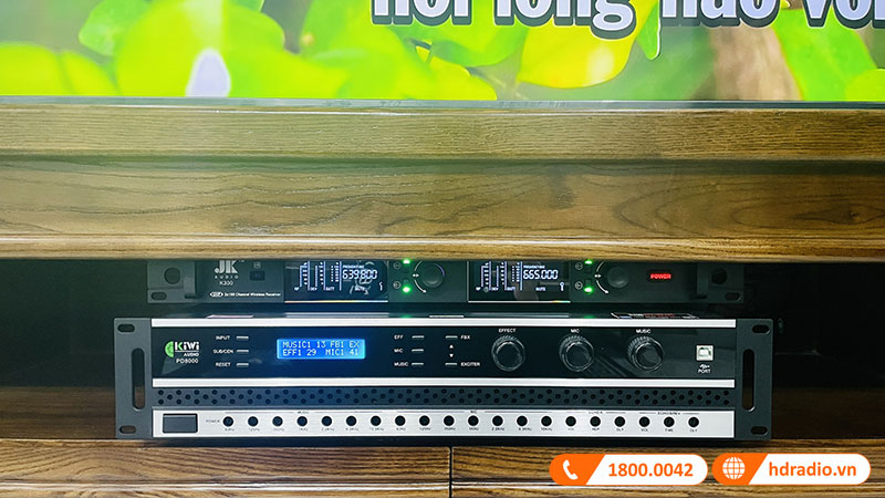 Cục Đẩy Liền Vang Kiwi PD8000, Công Suất 400W x 2 Kênh, Bluetooth, Optical-8