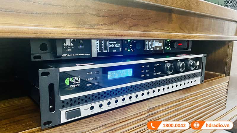 Cục Đẩy Liền Vang Kiwi PD8000, Công Suất 400W x 2 Kênh, Bluetooth, Optical-10