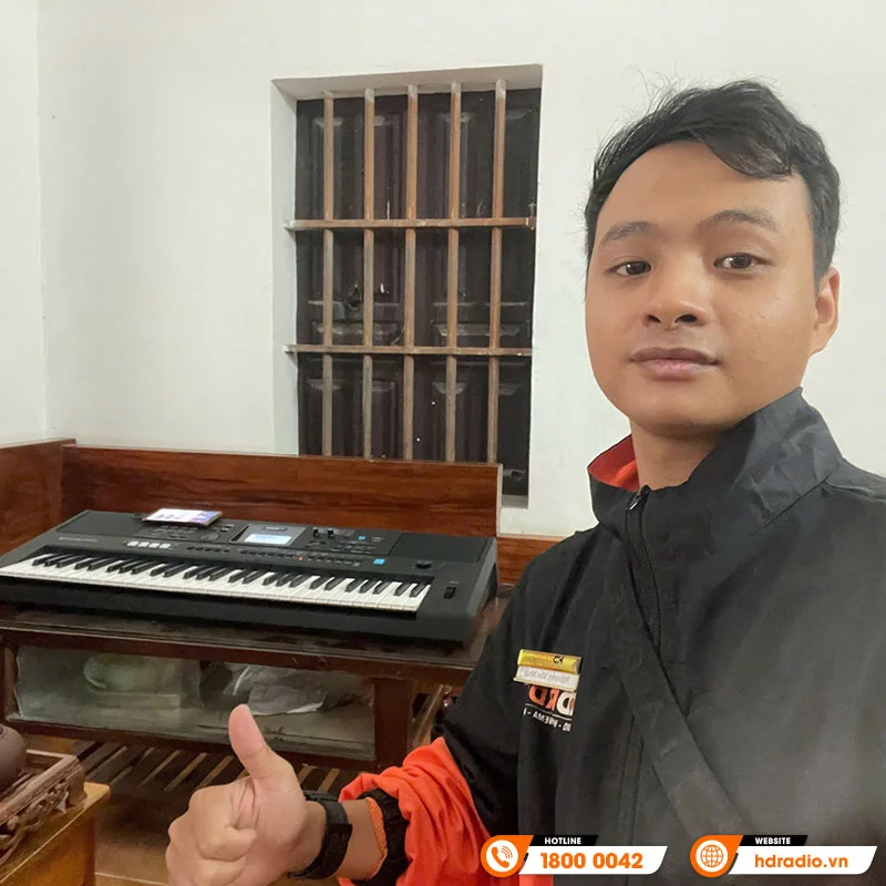 Bàn giao Đàn Organ Yamaha PSR E473 chất lượng trị giá hơn 8 triệu đồng cho chú Cường ở Mỹ Đức, Hà Nội