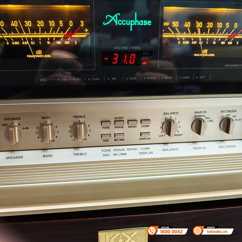 Amply Accuphase E-5000, Class AB (Công Suất 240 Watt / CH ở 8 ohm, 320 Watt/CH ở 4 ohm), AVAA, Analog, CD-7
