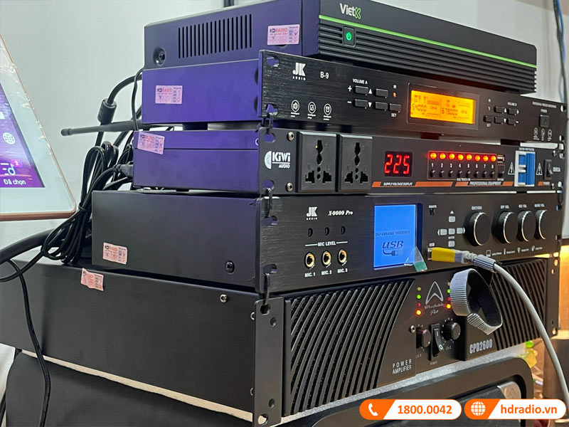 Dàn Karaoke Cao Cấp HDR30 ( Tecnare E10  + Công suất + Vang số + Micro không  dây )-8