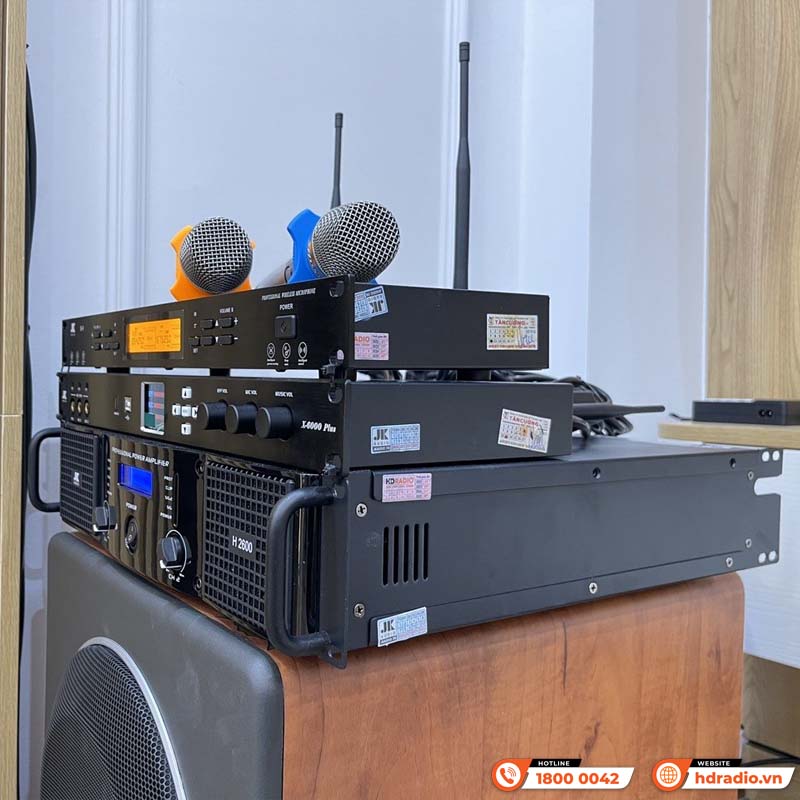 Dàn Karaoke Cao Cấp HDR67 (Wharfedale Wh10, Công suất H2600, X6000 Plus, Micro JKaudio B9)-9