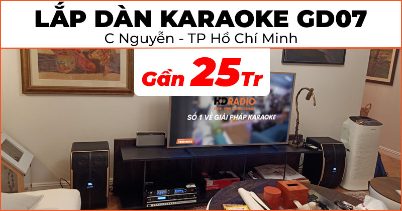 Lắp đặt bộ Dàn karaoke gia đình GD07 cực hay trị giá gần 25 triệu cho chị Dương Nguyễn ở phường Thảo Điền, thành phố Thủ Đức, Hồ Chí Minh (JBL Pasion 10, JKAudio K300, Kiwi PD800)