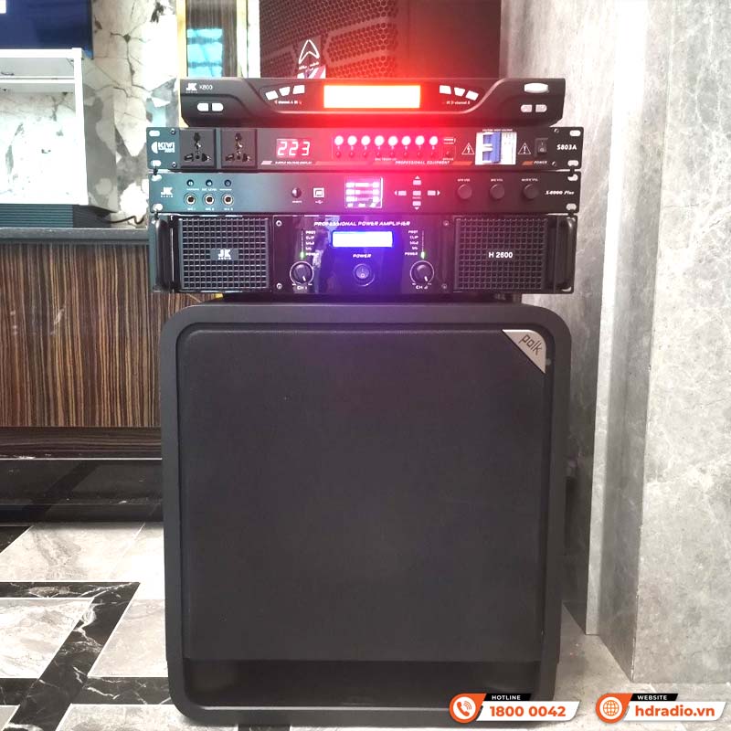 Lắp Dàn karaoke HDR52 kết hợp đầu VietK và Sub Polk Audio cho anh Tiến