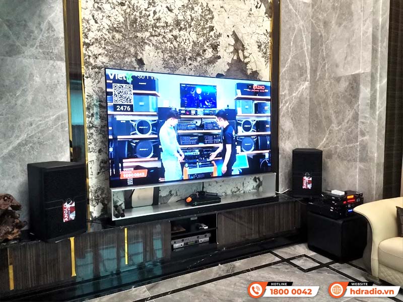 Lắp Dàn karaoke HDR52 kết hợp đầu VietK và Sub Polk Audio cho anh Tiến