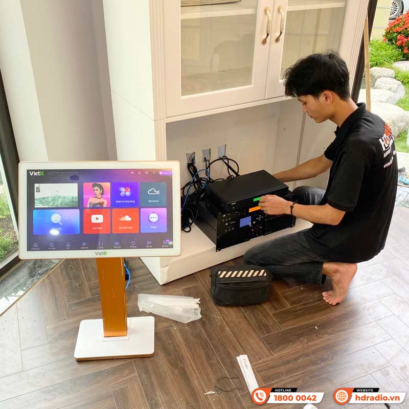 Lắp đặt Dàn Karaoke cao cấp HDR55 kết hợp Sub Wharfedale AX15B cùng bộ Đầu màn VietK trị giá hơn 136 triệu đồng cho anh Minh