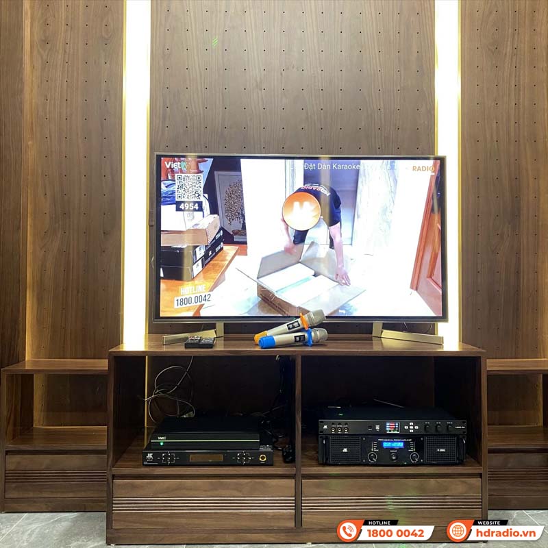 Lắp dàn karaoke kết hợp đầu màn VietK cho anh Huy ở HN