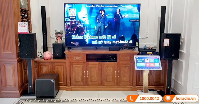 Lắp dàn Karaoke Cao Cấp trị giá hơn 95 triệu đồng cho anh Huy ở Long Biên, Hà Nội (VietK Pro 6TB, VietK 22 inch, JKaudio X6000 Plus, B9, Wharfedale XR2500, Tecnare E10, Polk Audio HTS10)