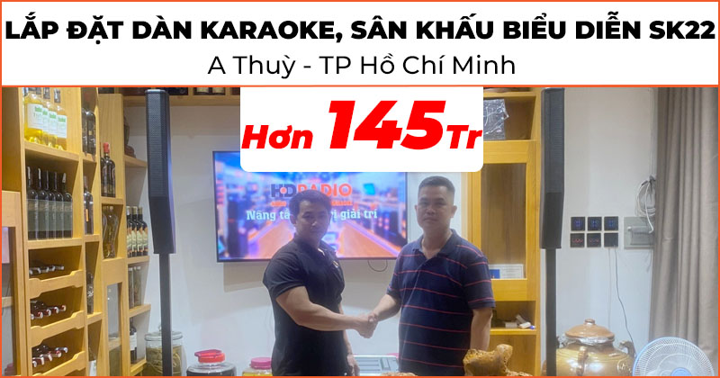 Lắp đặt Dàn âm thanh Column Array SK22 đa năng karaoke, biểu diễn, party trị giá hơn 145 triệu đồng cho anh Thuỳ ở phường 7, Hồ Chí Minh (Electro Voice Evolve 50M, JKAudio X9000 Pro, B9, Rack 4U)