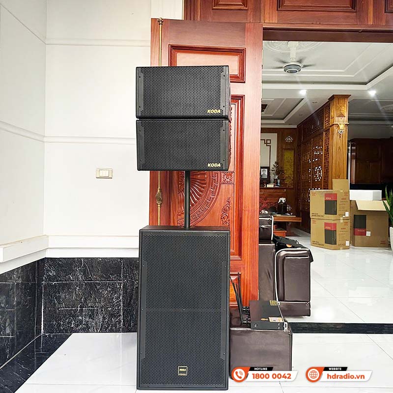 Bộ loa Array Active Koda KDP2510/KDP2515, Công Suất 1000W, Độ nhạy 98dB-18