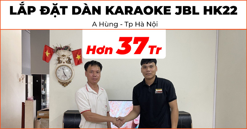 Lắp đặt dàn karaoke JBL HK22 cho anh Hùng ở Huyện Thạch Thất, Hà Nội (JBL Pasion 12, JKAudio H2600, JKaudio X3000 Pro, JKAudio B3 Plus)