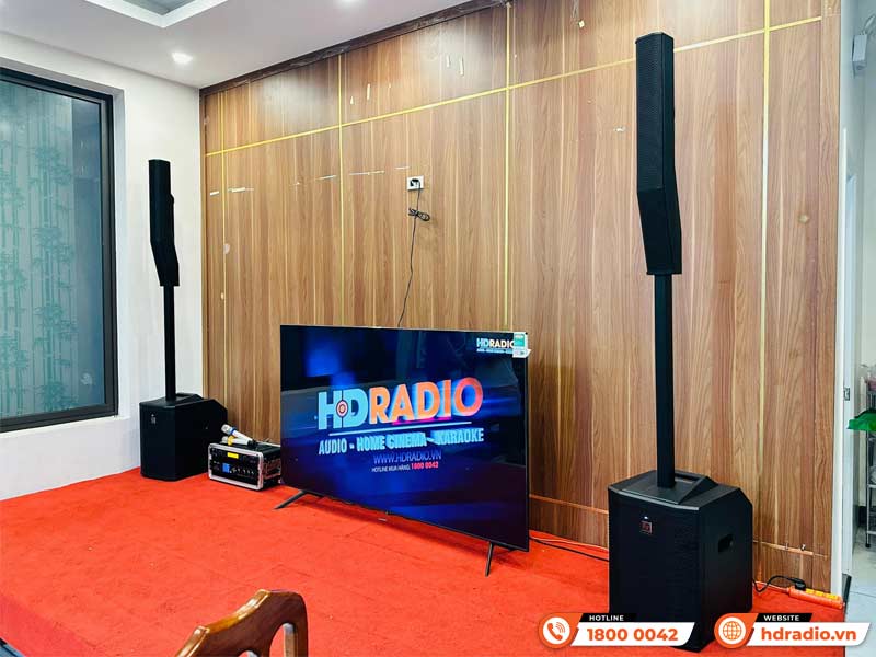 Lắp đặt Dàn âm thanh karaoke, sân khấu biểu diễn Column Array SK22 trị giá hơn 180 triệu đồng cho anh Quang