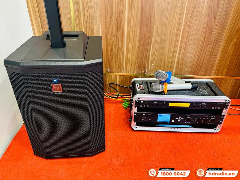 Lắp đặt Dàn âm thanh karaoke, sân khấu biểu diễn Column Array SK22 trị giá hơn 180 triệu đồng cho anh Quang