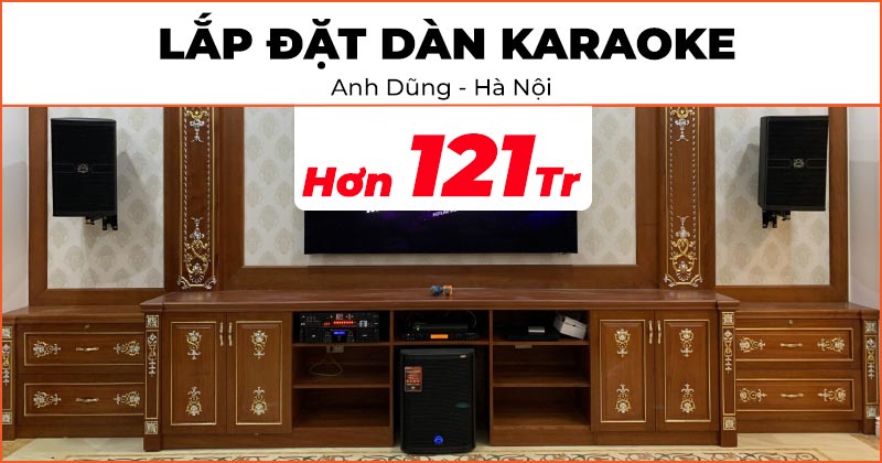 Lắp đặt dàn karaoke cao cấp trị giá hơn 121 triệu đồng cho Dũng ở Sơn Tây, Hà Nội (Wharfedale ANGLO X12A, Wharfedale AX15B, ViệtK Pro 6TB, KIWI S803A, JKaudio X6000 Plus, JKAudio H4800, JKAudio B9, VietK 22 Inch)