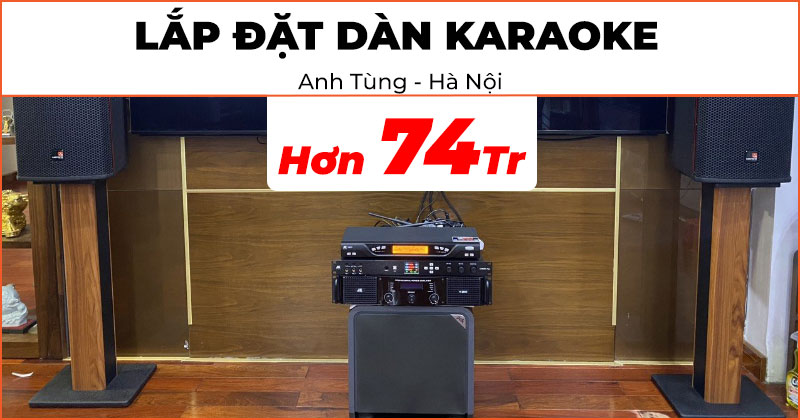 Lắp đặt dàn Karaoke chất lượng trị giá hơn 74 triệu đồng cho anh Tùng ở Nam Từ Liêm, Hà Nội (Tecnare E10, JKAudio H2600, JKaudio X6000 Plus, Polk Audio HTS10, JKaudio K800, Chân loa gỗ 80cm)
