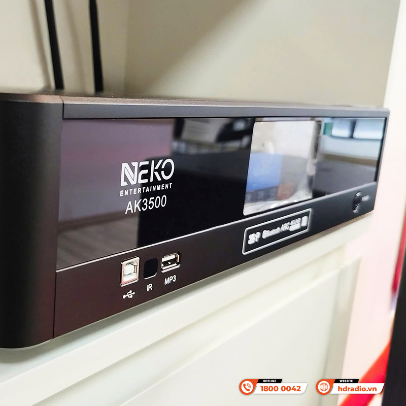 Đẩy liền vang Neko AK3500 (450Wx2 Kênh, Bluetooth, Optical, DSP Chống hú, 2 tay mic không dây)-17