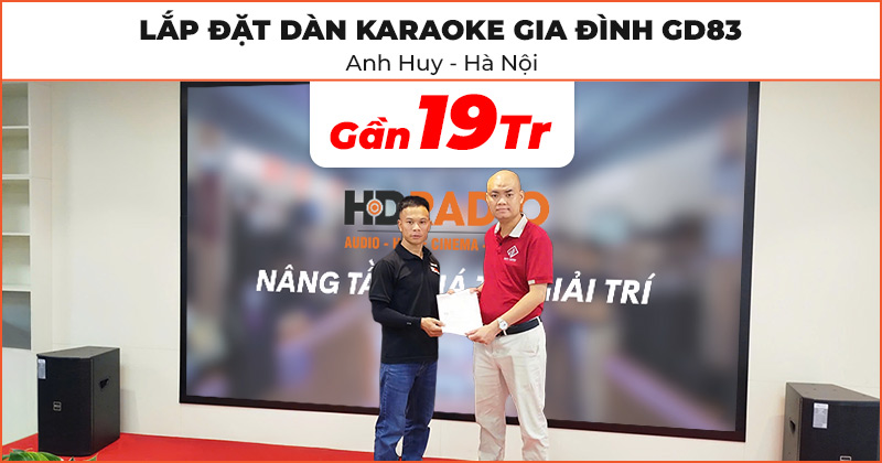 Lắp đặt Dàn karaoke gia đình GD83 cực hay trị giá gần 19 triệu đồng cho anh Huy ở Cầu Giấy, Hà Nội (Neko NX12, Neko AK3500)