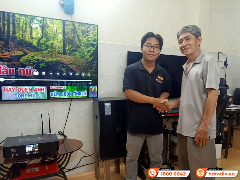 Lắp đặt dàn karaoke gia đình GD83 trị giá hơn 20 triệu đồng cho chú Thuận