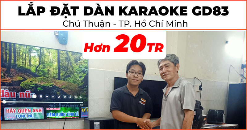 Lắp đặt dàn karaoke gia đình GD83 trị giá hơn 20 triệu đồng cho chú Thuận ở Huyện Hóc Môn, TP. Hồ Chí Minh (Neko NX12, Neko AK3500)