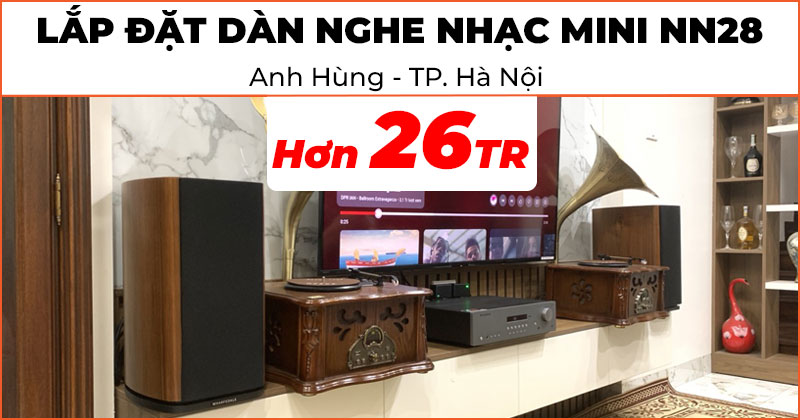 Lắp đặt Dàn nghe nhạc Mini Wharfedale, Cambridge NN28 cho anh Hùng ở Quận Hà Đông, Hà Nội (Wharfedale EVO 4.2, Cambridge Audio AXR100)