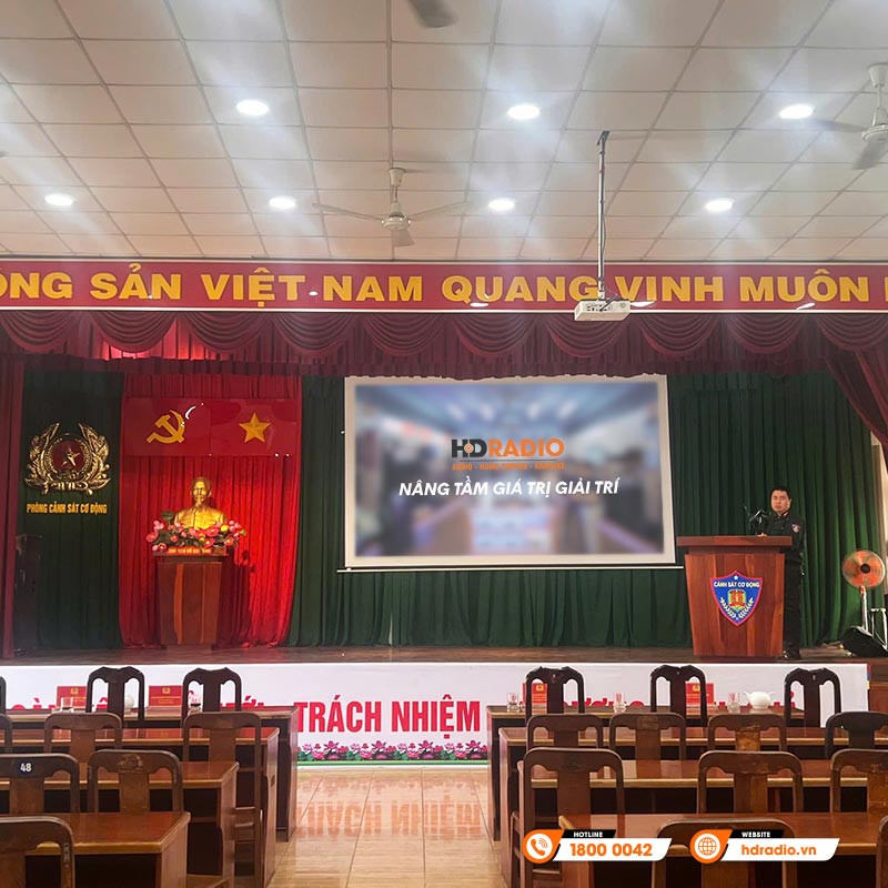 Hệ thống âm thanh hội trường tại phòng Cảnh Sát Cơ Động