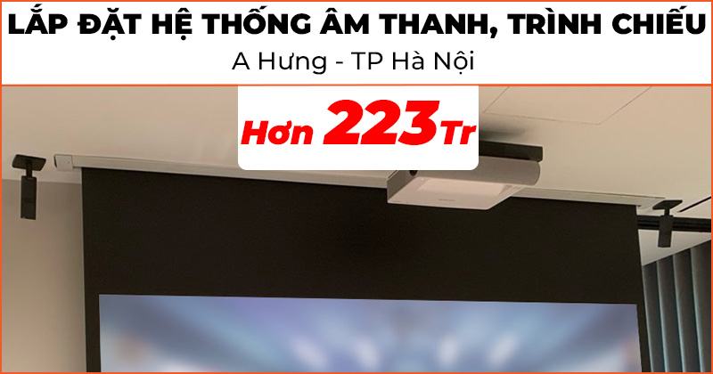 Lắp đặt hệ thống âm thanh, trình chiếu cao cấp trị giá hơn 223 triệu đồng cho anh Hưng ở Thanh Trì, Hà Nội (ViewSonic X2000-4K, Grandview HT-MI106 106 Inch (16:9)GM, Grandview GPCM-C500, Bose Lifestyle 650, Giá đỡ Bose Omni Jewel)