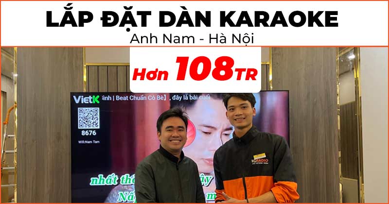 Lắp đặt hệ thống dàn karaoke cao cấp trị giá hơn 108 triệu đồng cho anh Nam ở Quận Thanh Xuân, Hà Nội (Wharfedale WH10 NEO, JKAudio X6000 Plus, JKAudio H2600, JKAudio B9, Paramax SUB 1000, VietK 22 Inch, VietK Pro 4TB, JBL Bar 500, JBL Bar 1000)