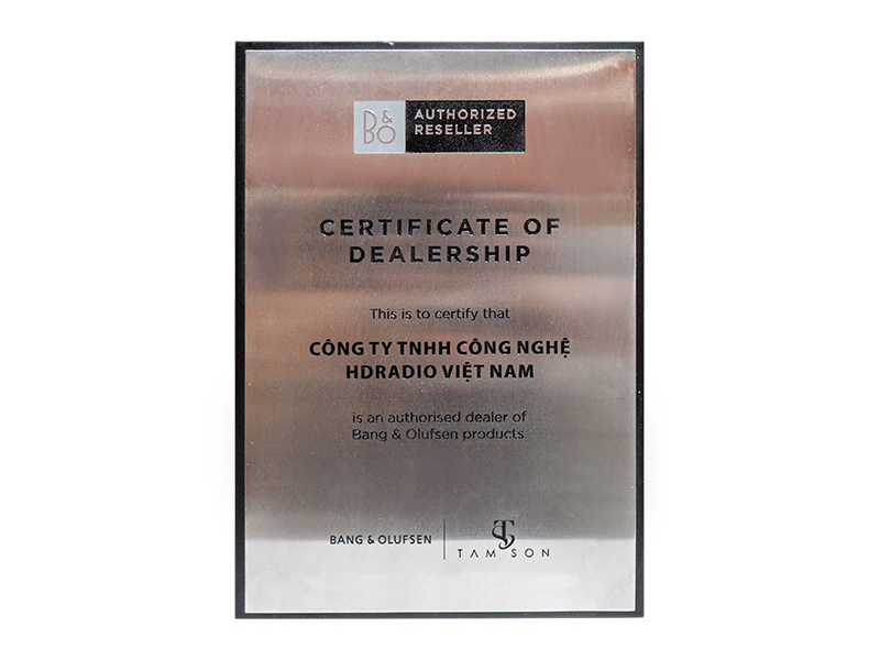 Chứng nhận HDRadio là đơn vị phân phối ủy quyền loa B&O tại Việt Nam!