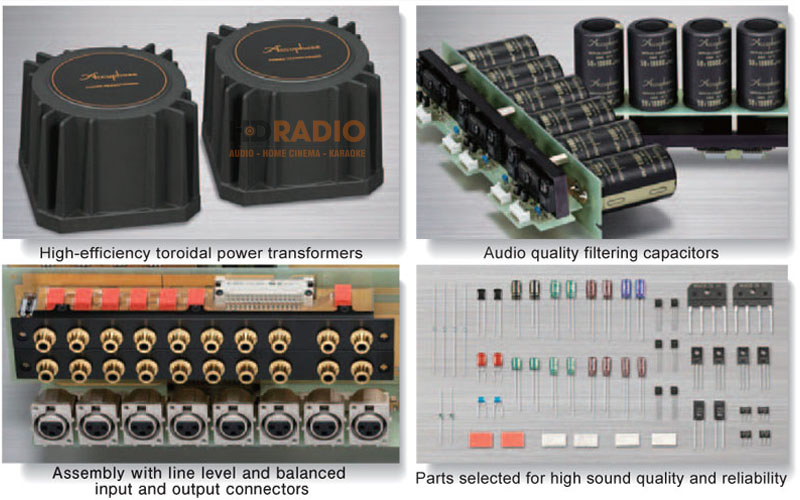 Máy biến áp toroital hiệu suất lớn cùng với 12 tụ điện