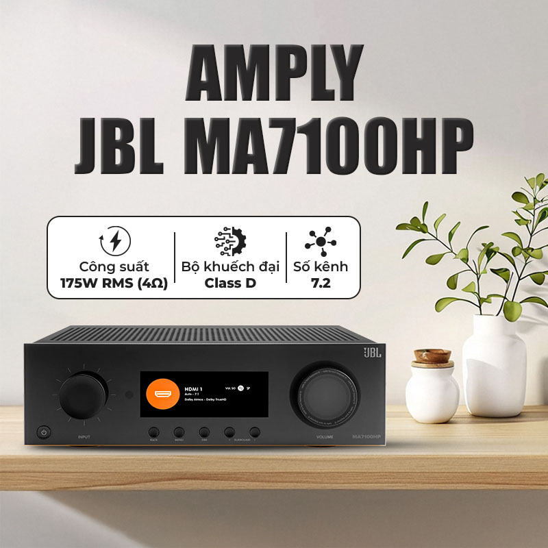 Amply JBL MA7100HP, 7.2 Kênh, 125W/CH (8Ohms), HDMI eARC, Wifi, Bluetooth 5.3, Apple Airplay 2 và Google Chromecast-9