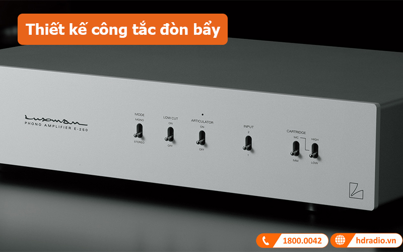 Phono preamply Luxman E-250 Thiết kế công tắc đòn bẩy