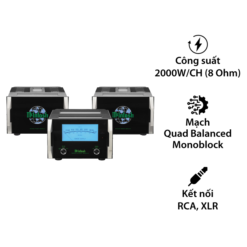 Mono Power McIntosh MC2KW, 1 Kênh, 2000W