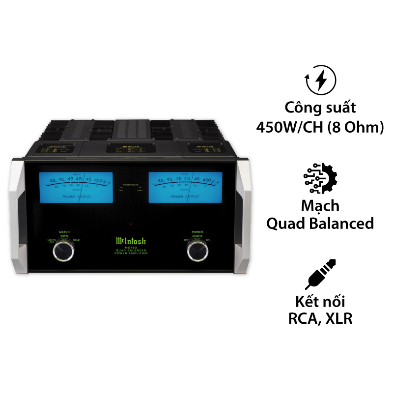Power Amply McIntosh MC462, 2 Kênh, 450W/CH (8 Ohm)