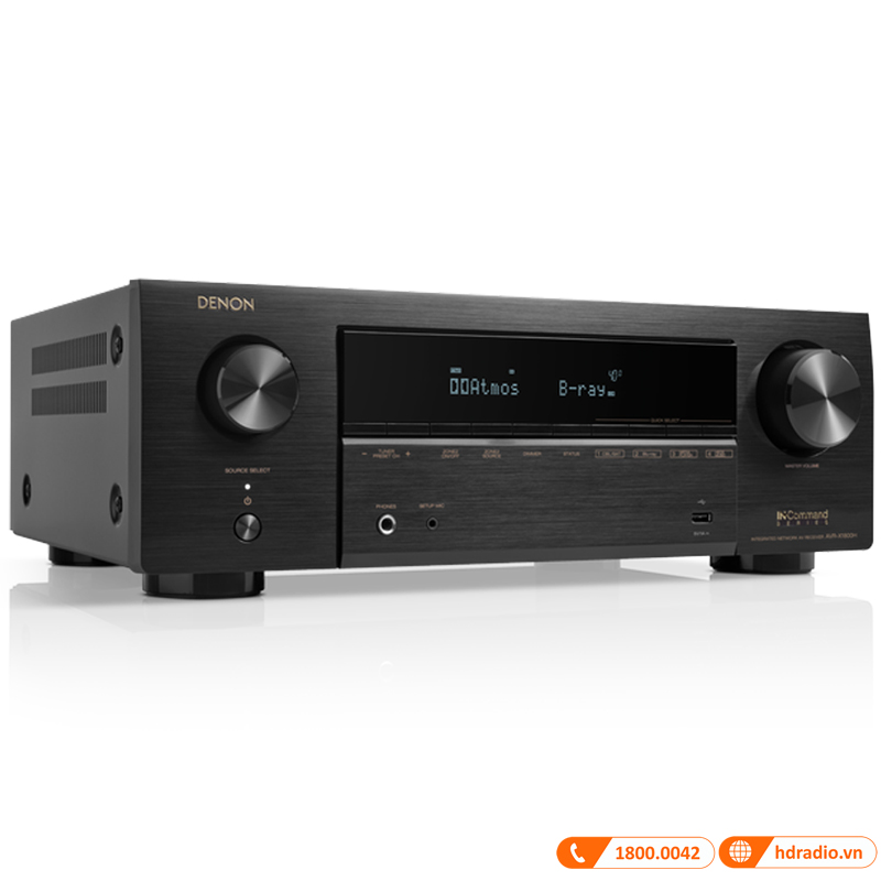 Amply Denon AVR-X1800H (7.2 Kênh, 80W (8Ohms), 8K, HEOS, Bluetooth, Wi-Fi, AirPlay 2, HDMI, Optical)-2