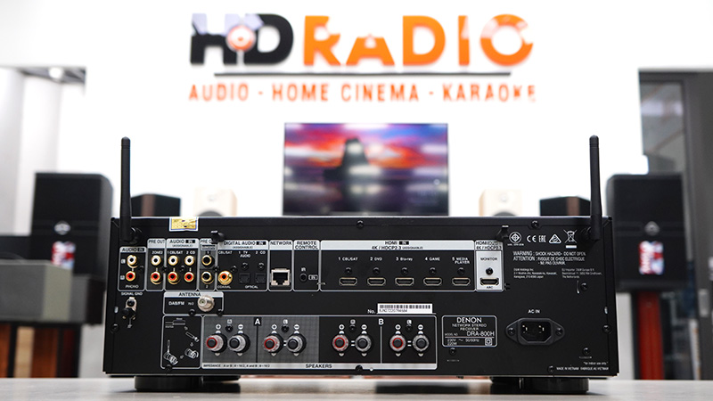 mặt sau amply Denon DRA-800H