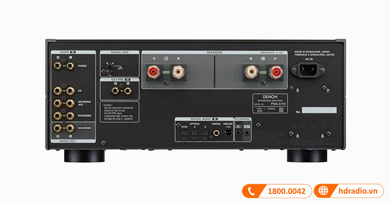 mặt sau của amply Denon PMA-A110