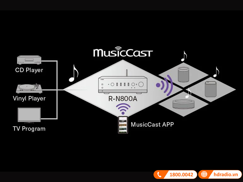 Amply Yamaha R-N800A 